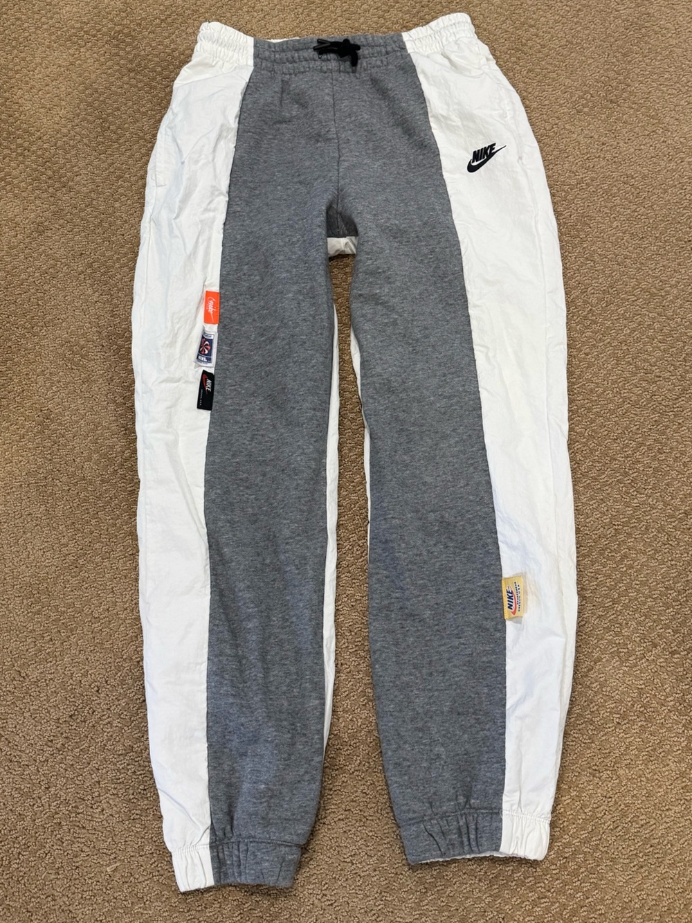 Nike Men’s Gray and White Jogger Track Pants
